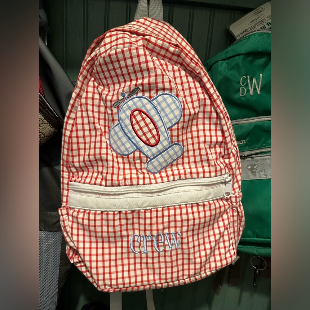 Cecil and Lou backpack “Crew” red gingham